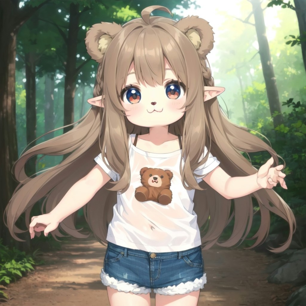 熊耳娘頼んだのに、何故かエルフ耳がある件orz(あと、表情指定でケモ顔にｗ）