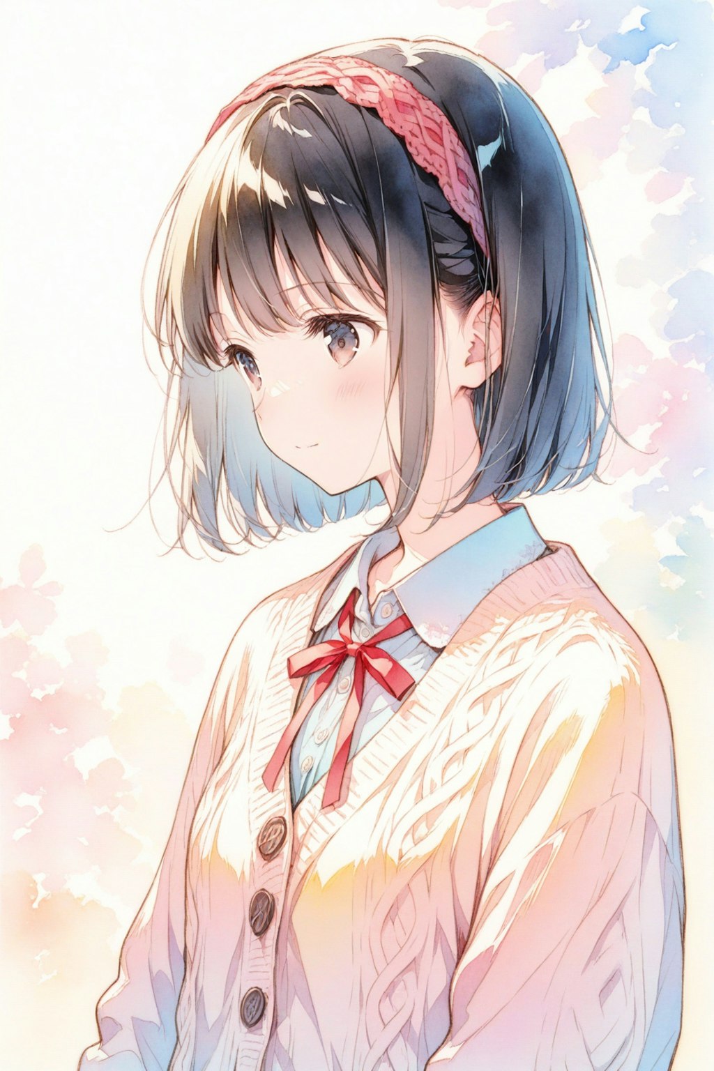 赤いリボンの少女