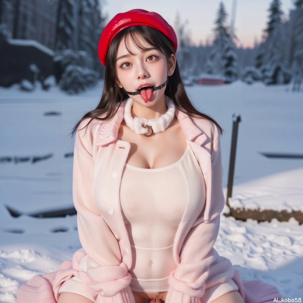 Vol170_keyhole Knit Dress and fully coat NSFW