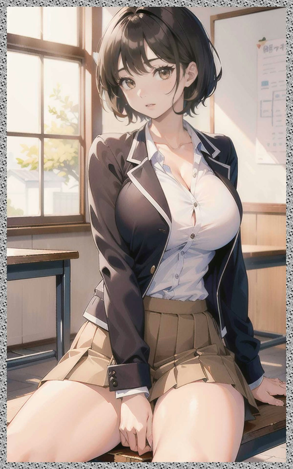 巨乳 ショートヘア JK　big breasts short hair jk