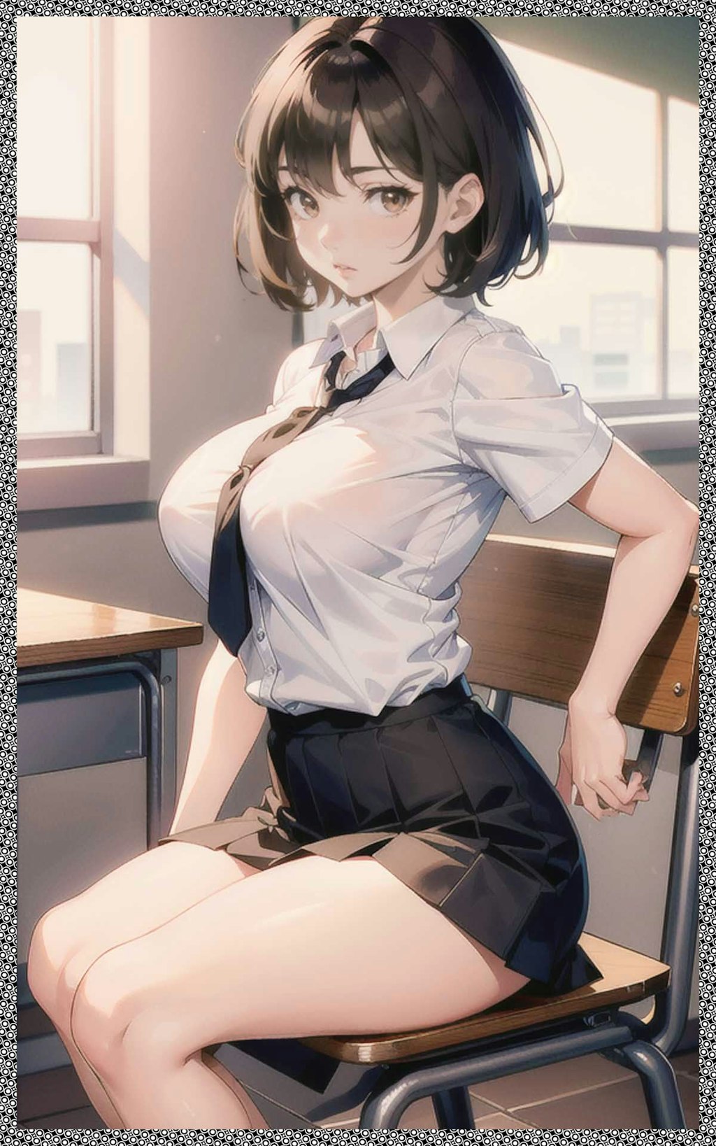 巨乳 ショートヘア JK　big breasts short hair jk