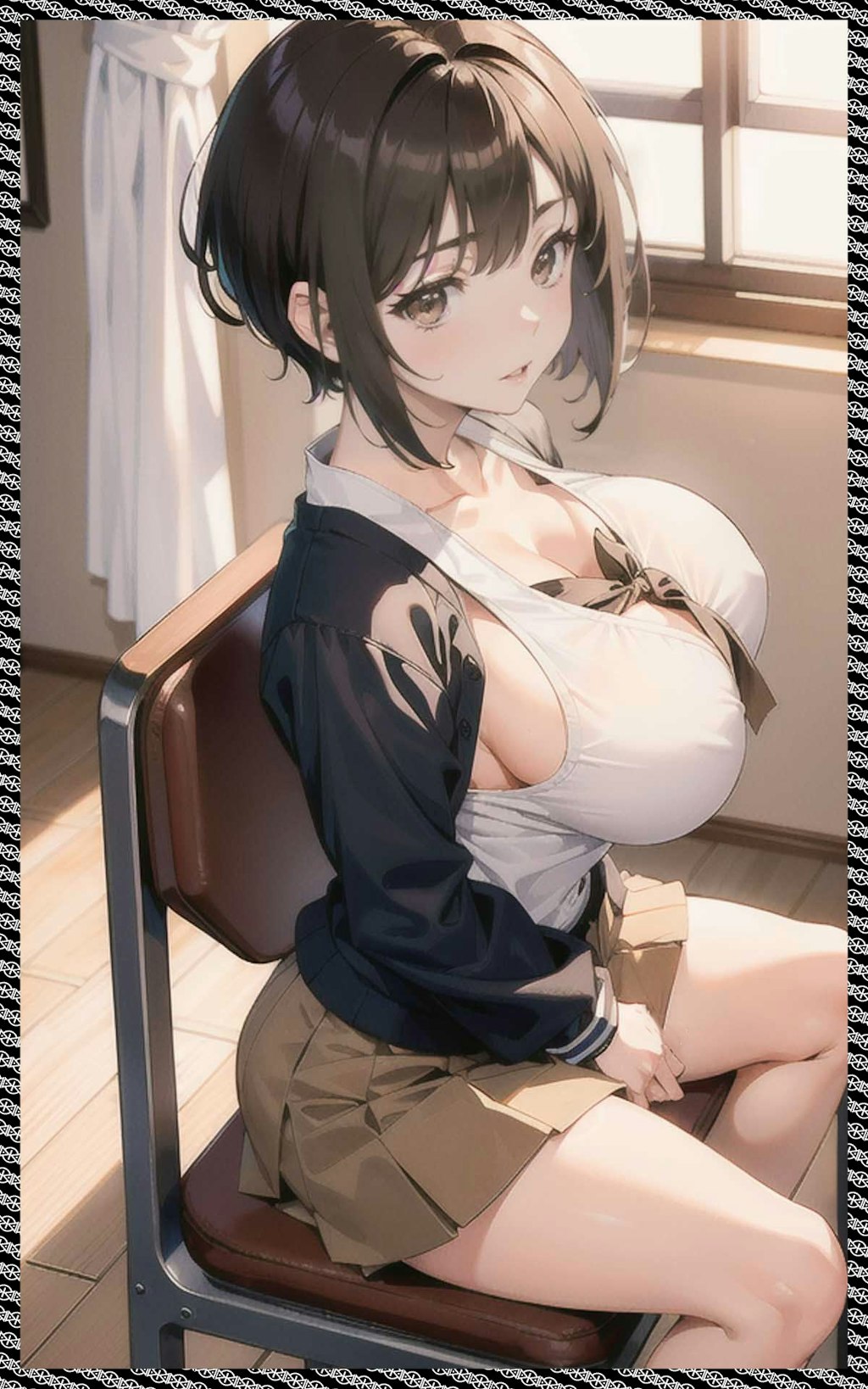 巨乳 ショートヘア JK　big breasts short hair jk