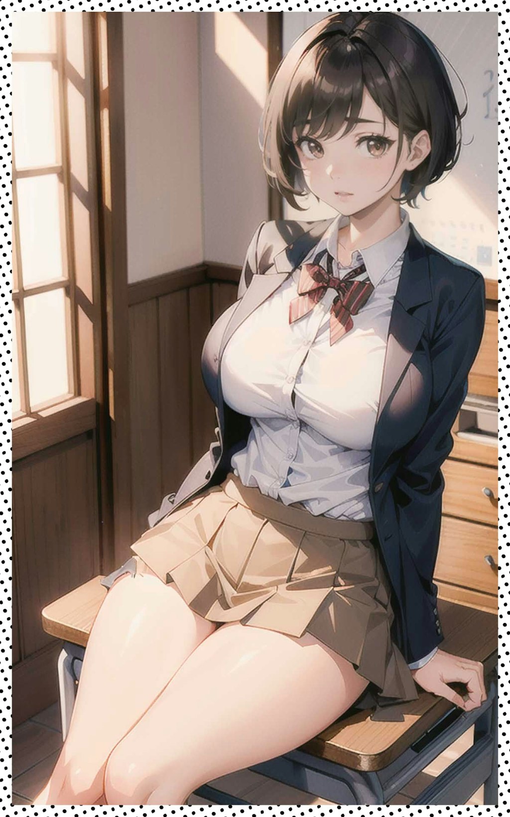 巨乳 ショートヘア JK　big breasts short hair jk