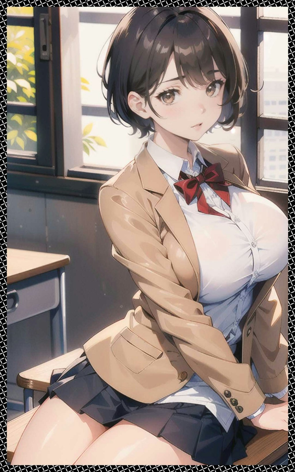 巨乳 ショートヘア JK　big breasts short hair jk