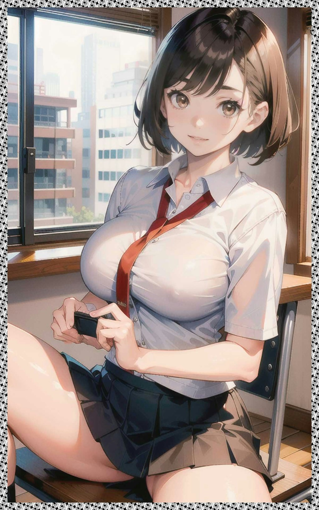 巨乳 ショートヘア JK　big breasts short hair jk