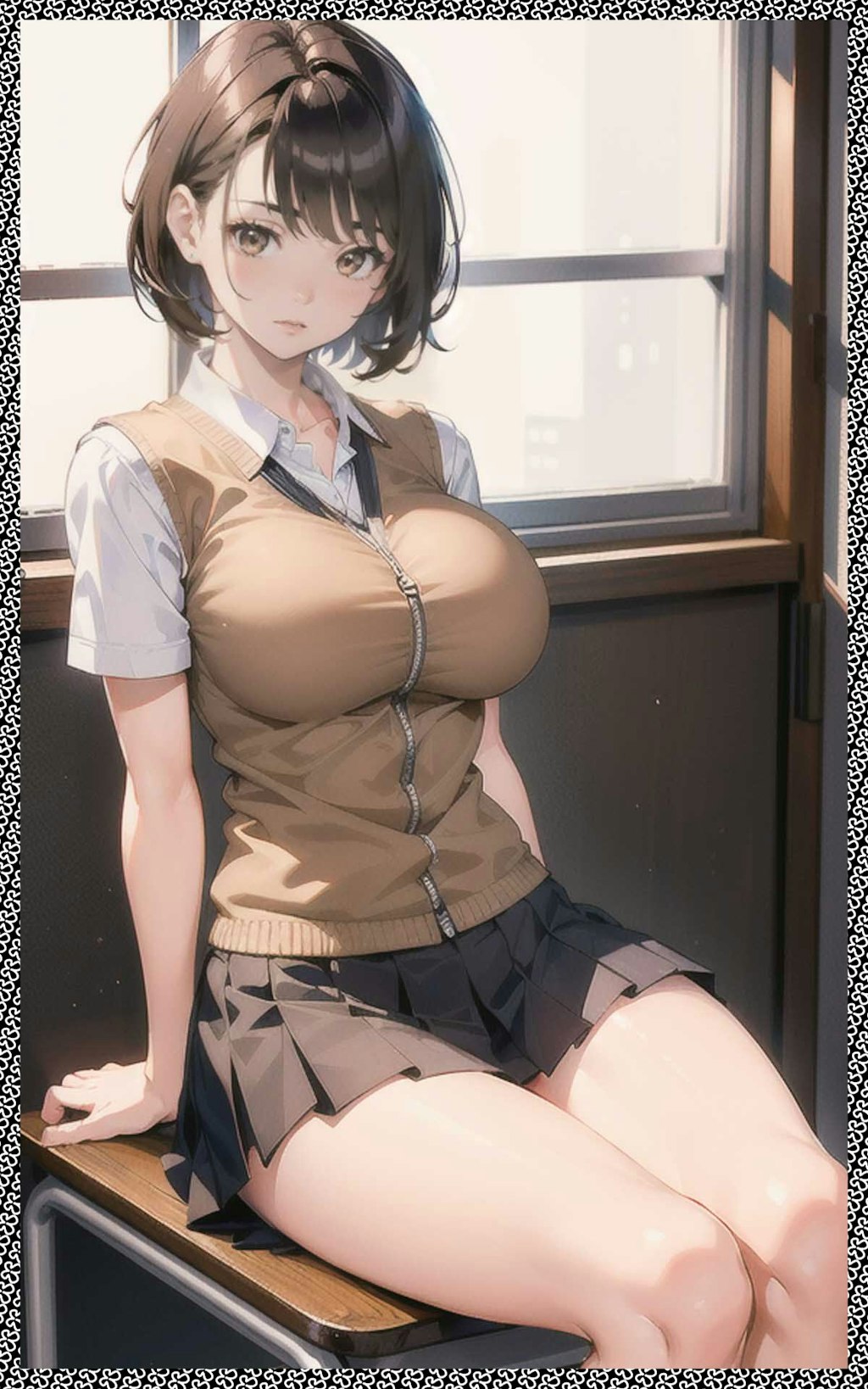 巨乳 ショートヘア JK　big breasts short hair jk