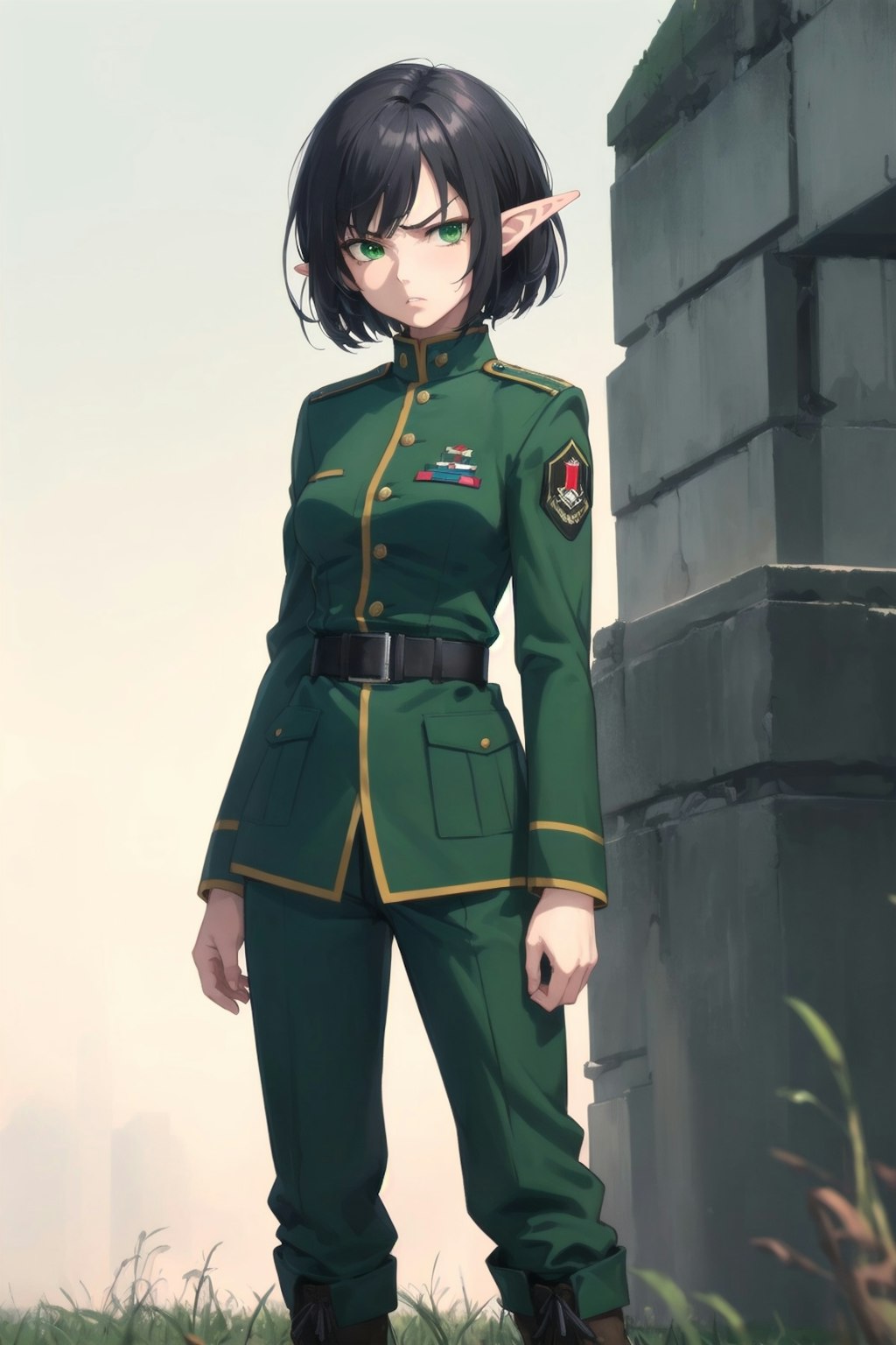 軍服エルフさん