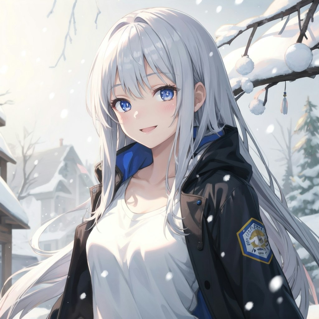 雪の中の少女