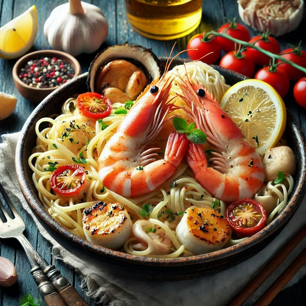 フレンチseafood noodle