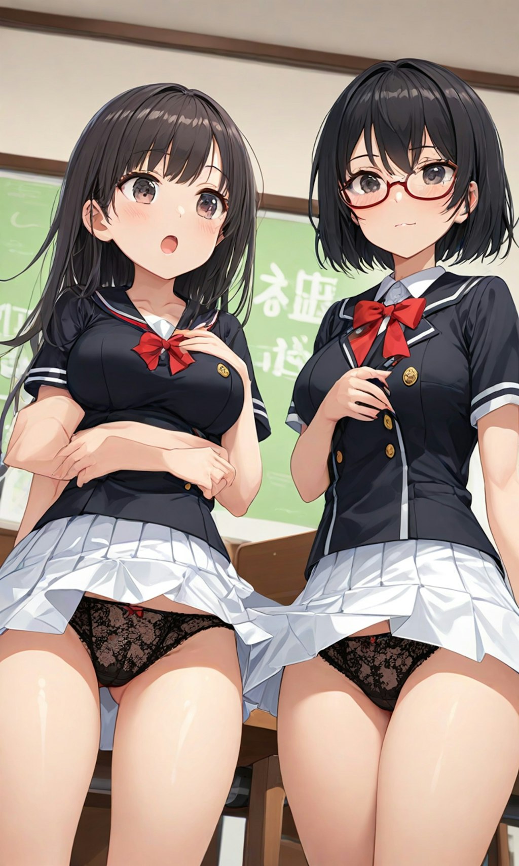 パンチラとセーラー服と眼鏡と女子高校生と