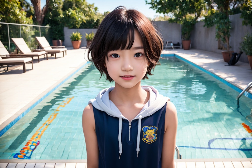 A photo from the swimming pool Ver.2(Real picture)