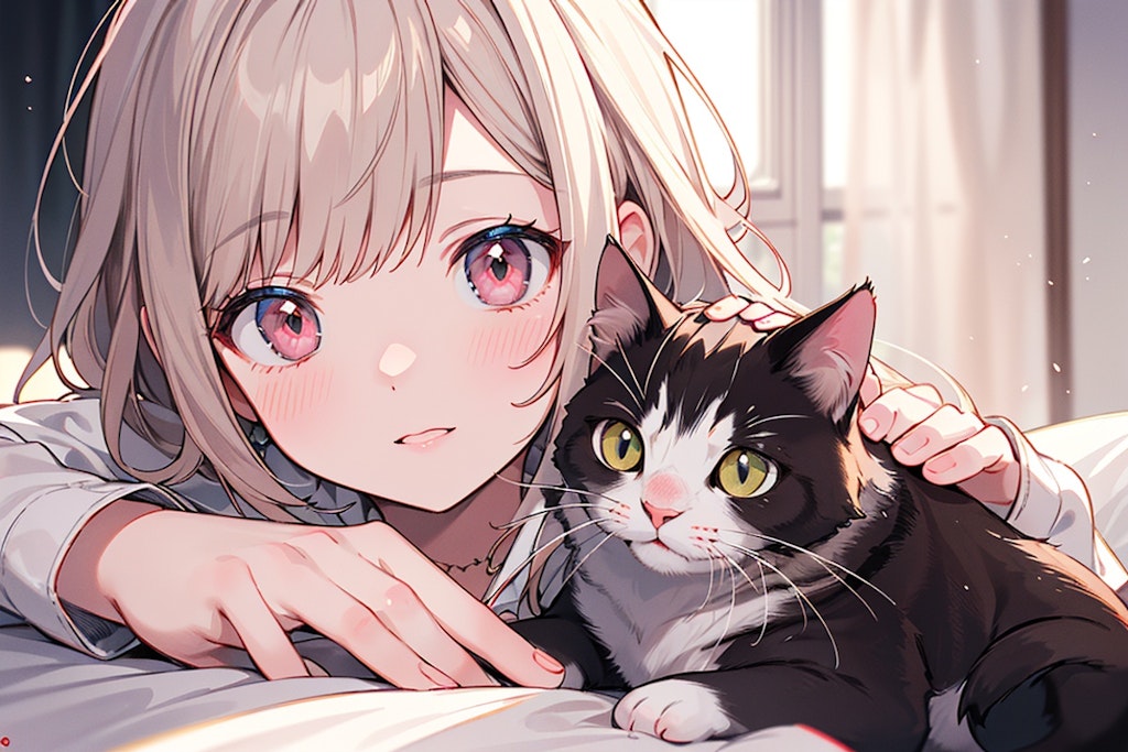 女の子と猫01