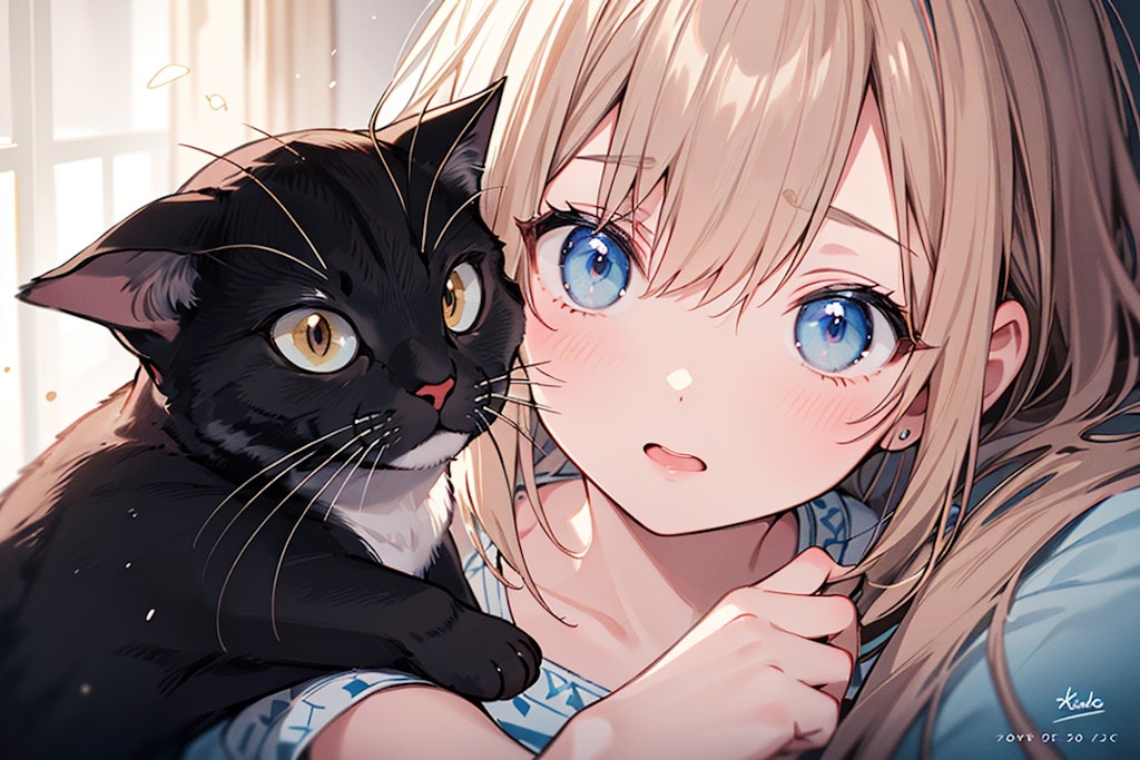 女の子と猫01