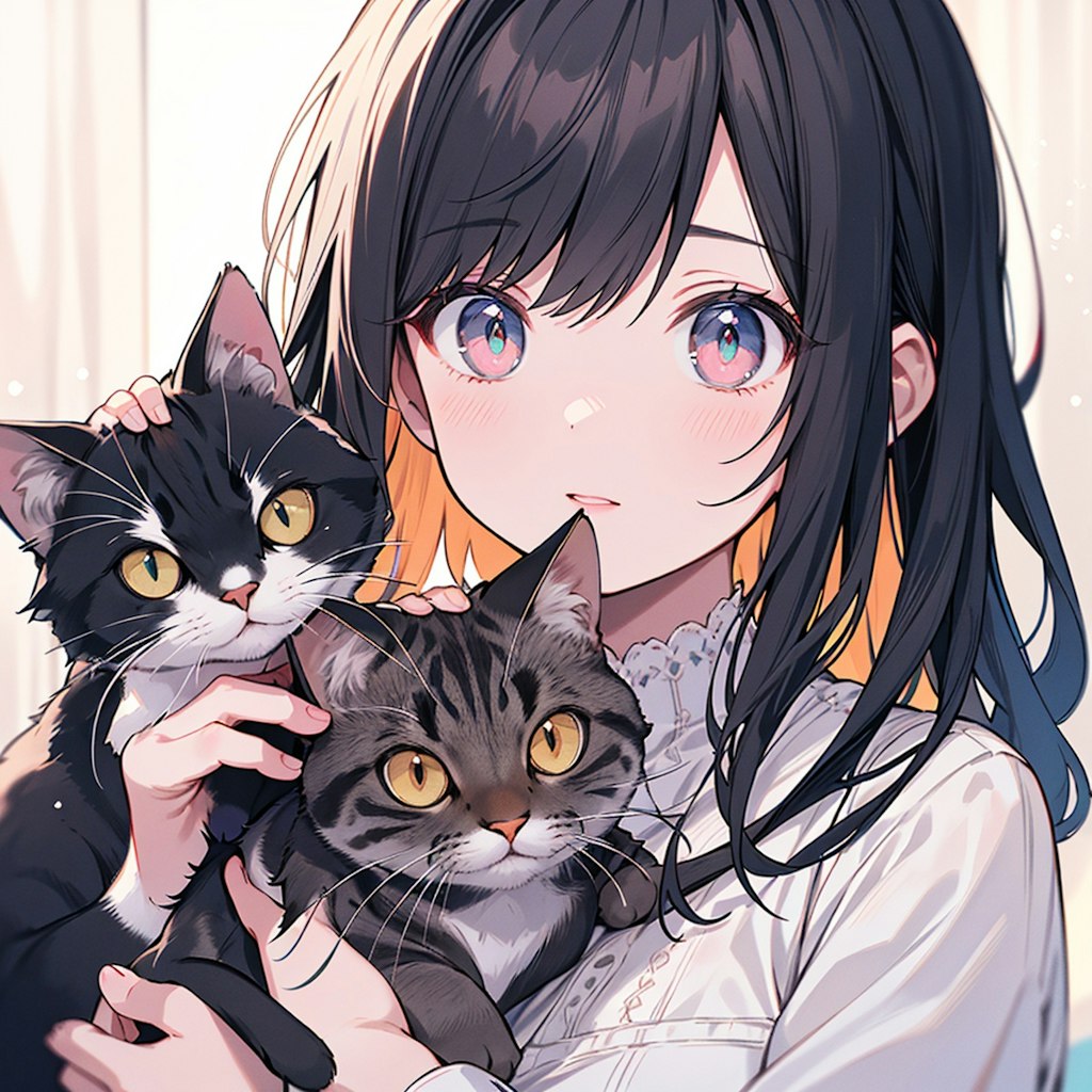 女の子と猫01