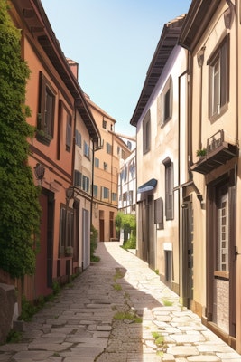 中世のイタリアの街並み