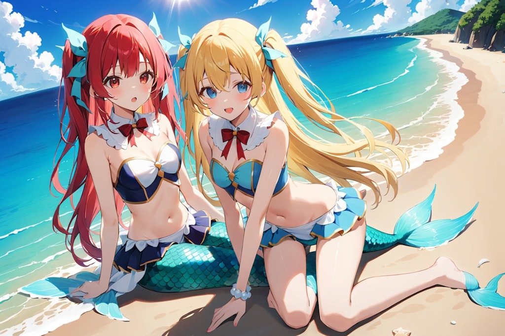Human and mermaid idol unit『Scorching beaches』❣️
