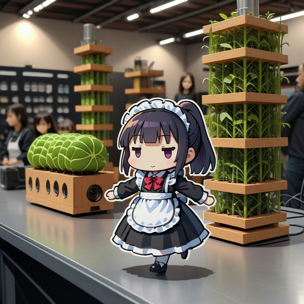 メイドちゃんと謎の植物