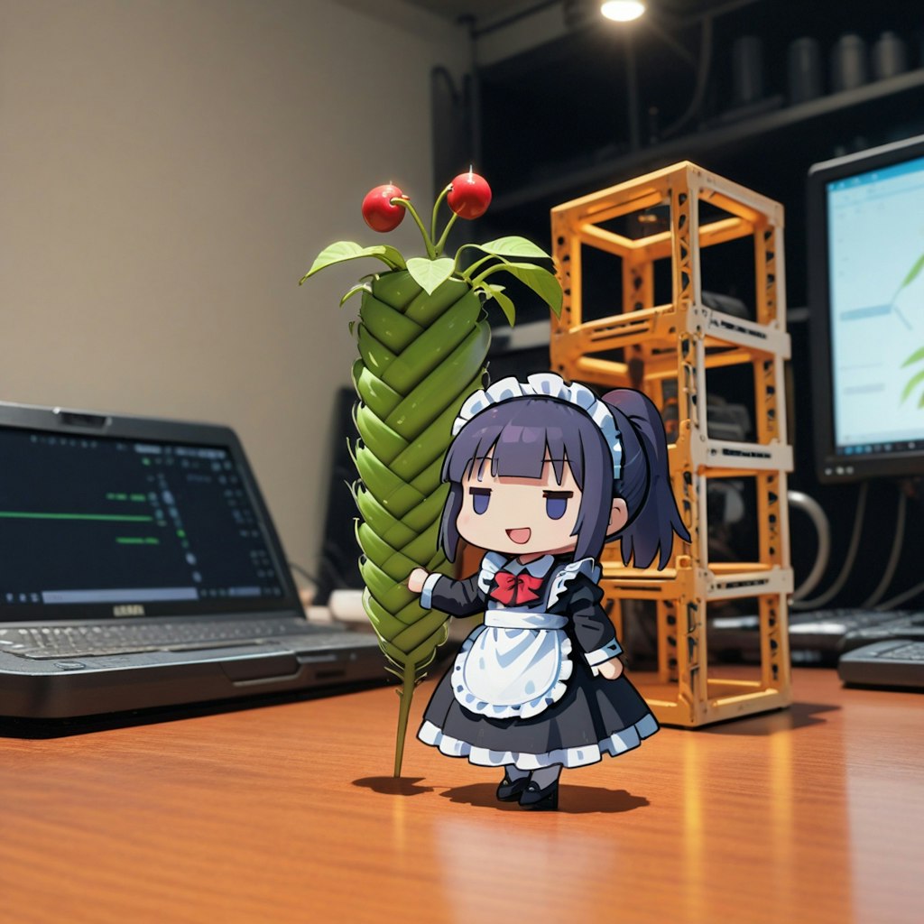 メイドちゃんと謎の植物