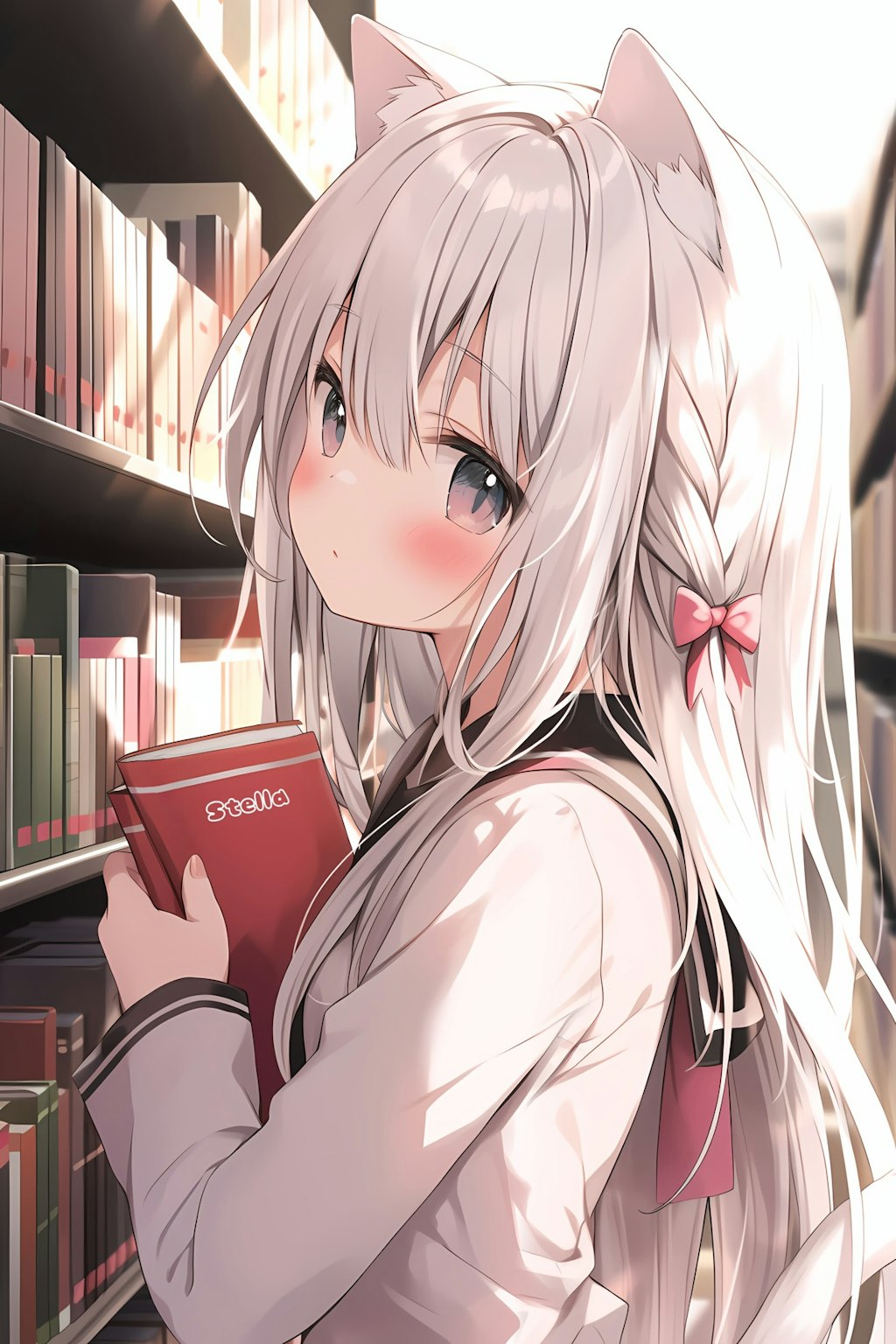 猫耳少女と図書館