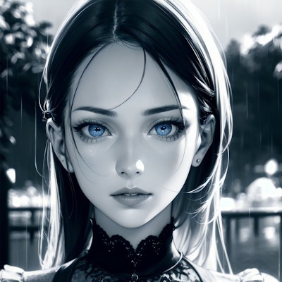 rain : blue eyes