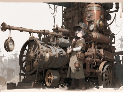 謎の蒸気機関と少女