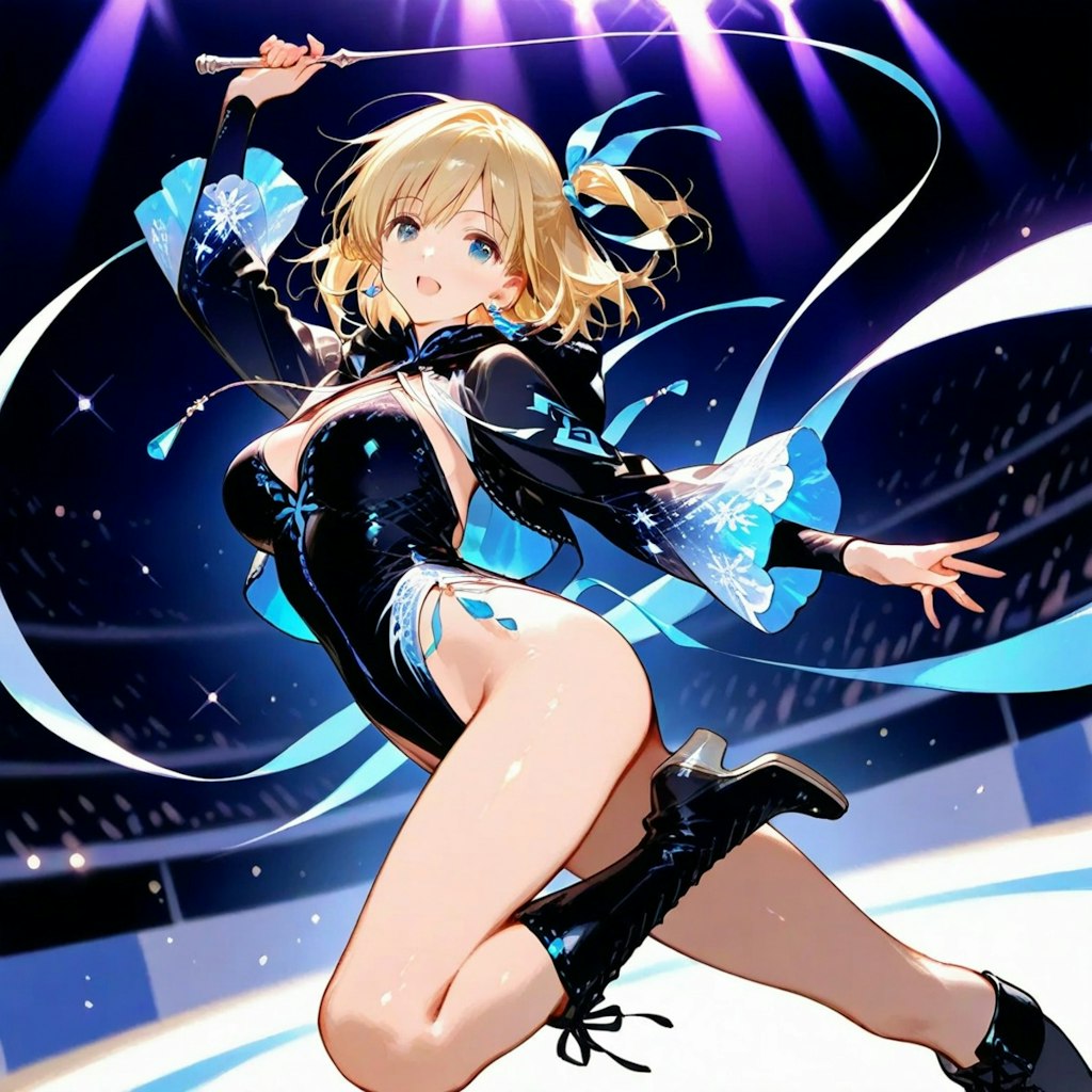 金髪ショート新体操美少女