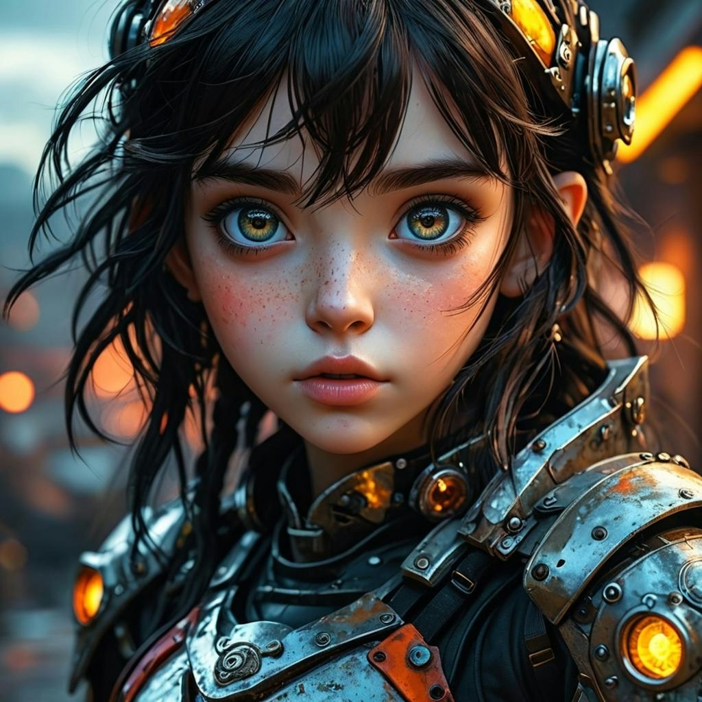 Realistic anime girl in fantasy armor wallpaper