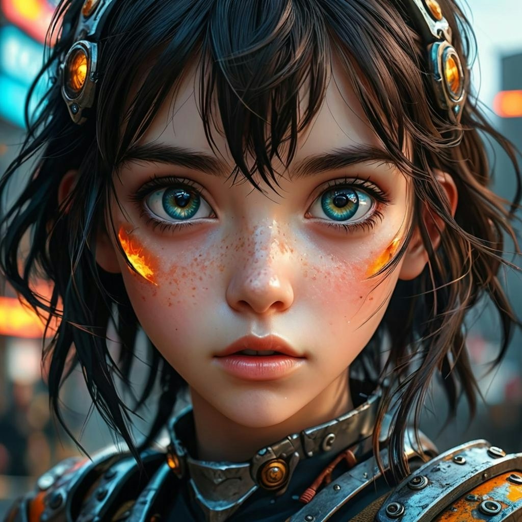 Realistic anime girl in fantasy armor wallpaper