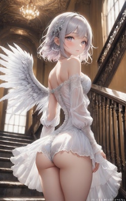 片翼の天使⁉️階段パンチラ集