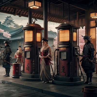 江戸時代のガソリンスタンド