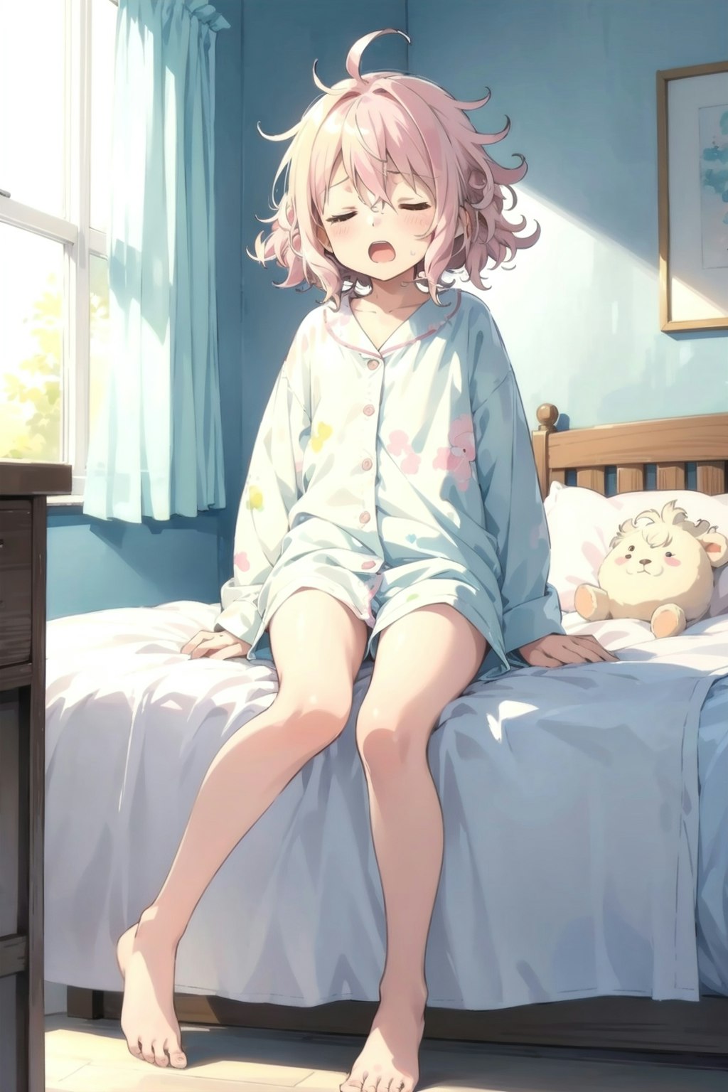 暑くて眠れん少女