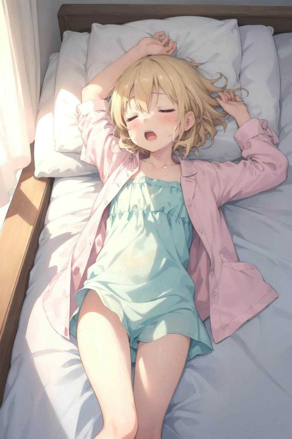 暑くて眠れん少女