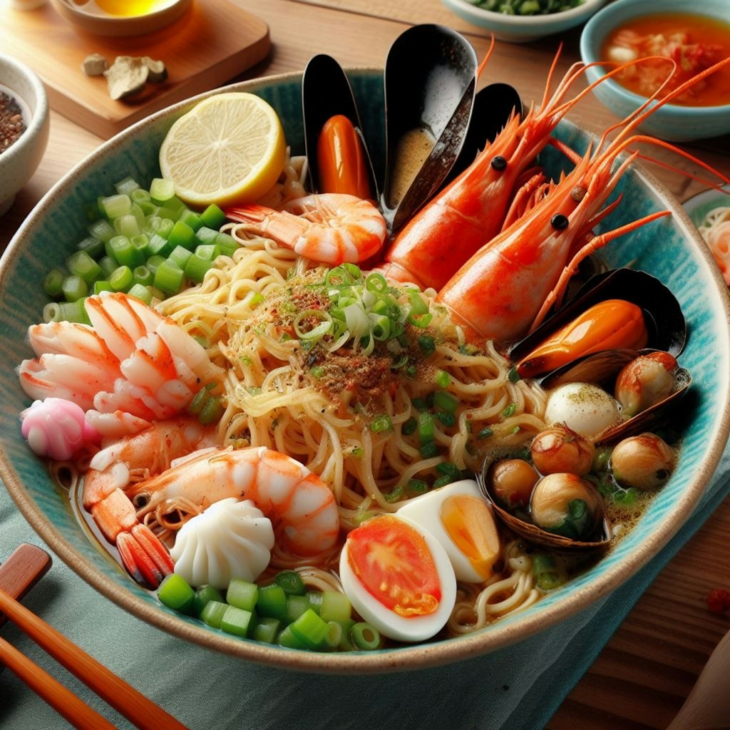 爆笑するほど美味しいseafood noodle