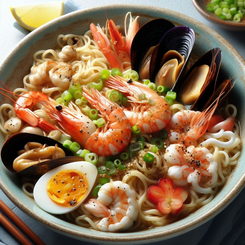 爆笑するほど美味しいseafood noodle