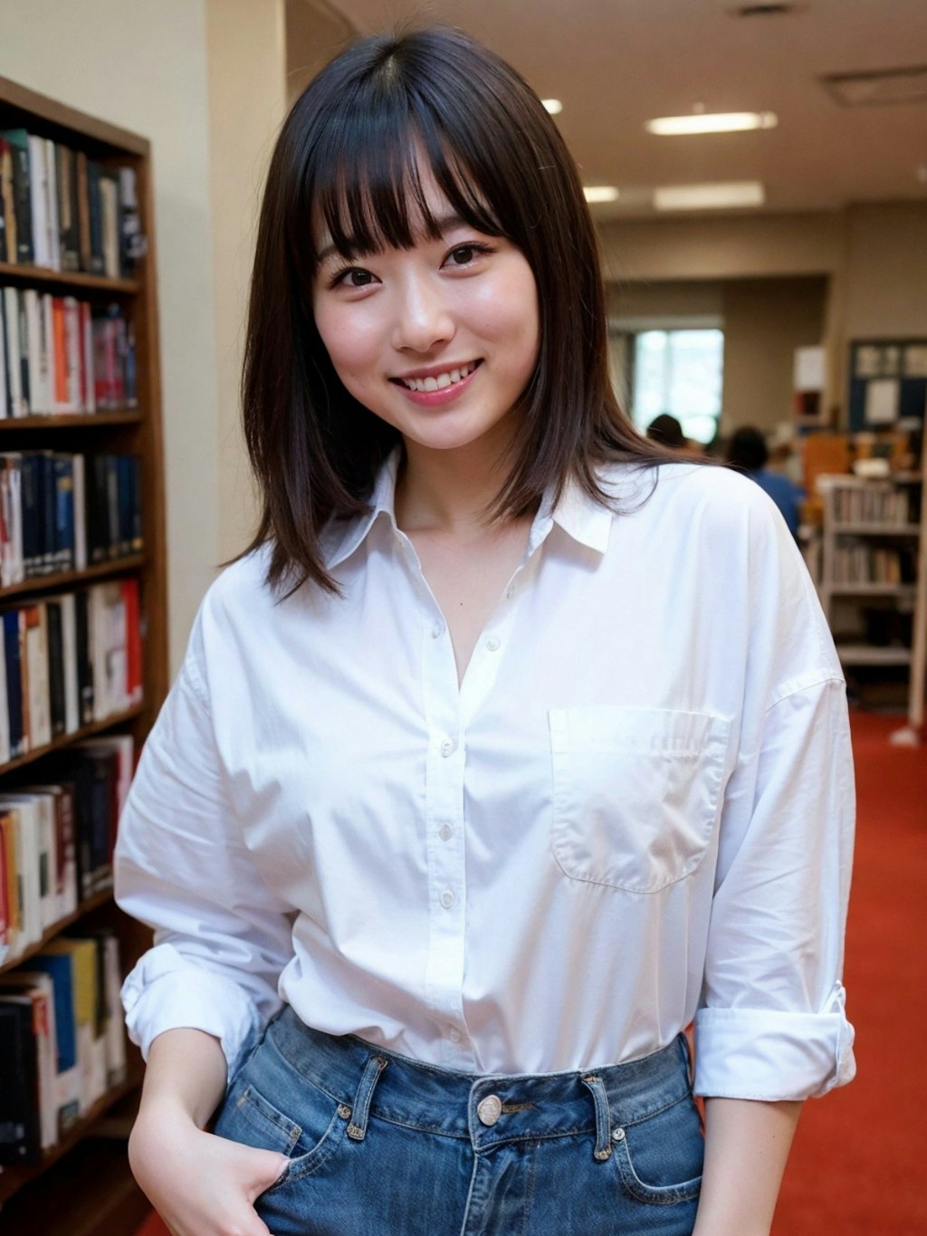 28歳、図書館で笑顔