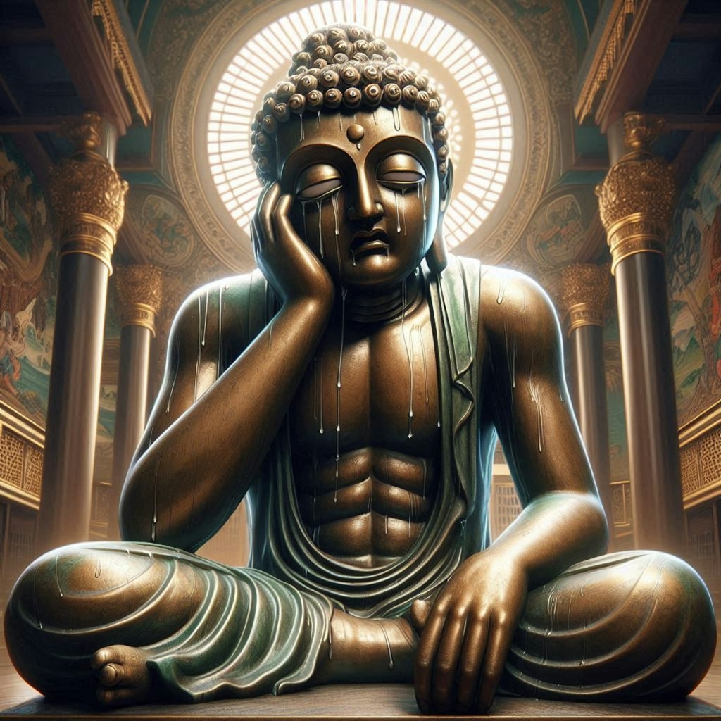 大仏もだいぶ疲れている