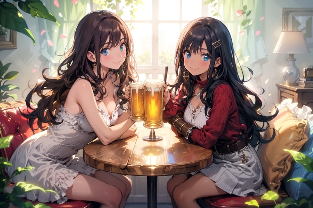 二人で乾杯！