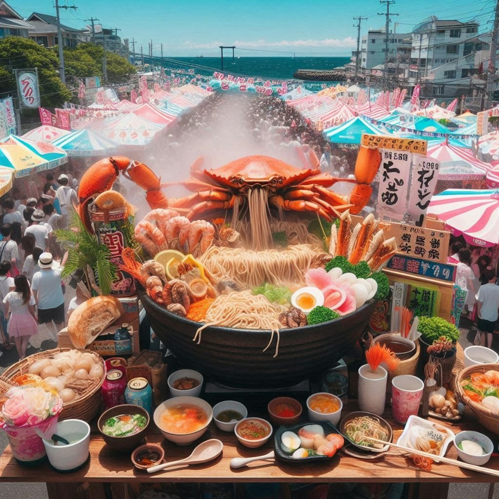 夏祭りに出店するseafood noodle