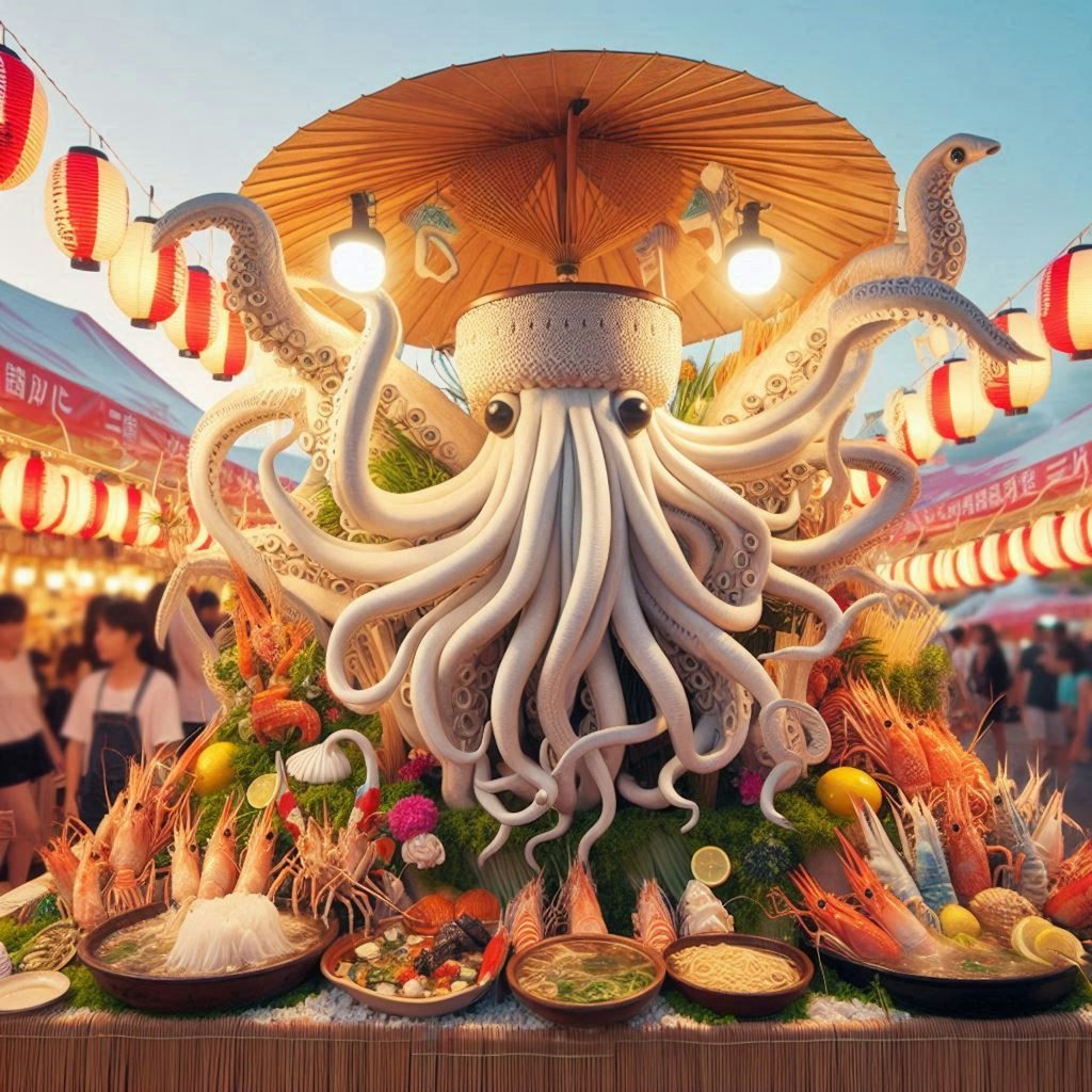 夏祭りに出店するseafood noodle