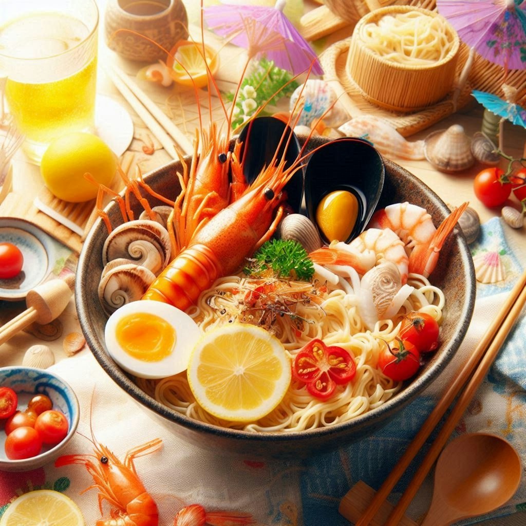 夏祭りに出店するseafood noodle