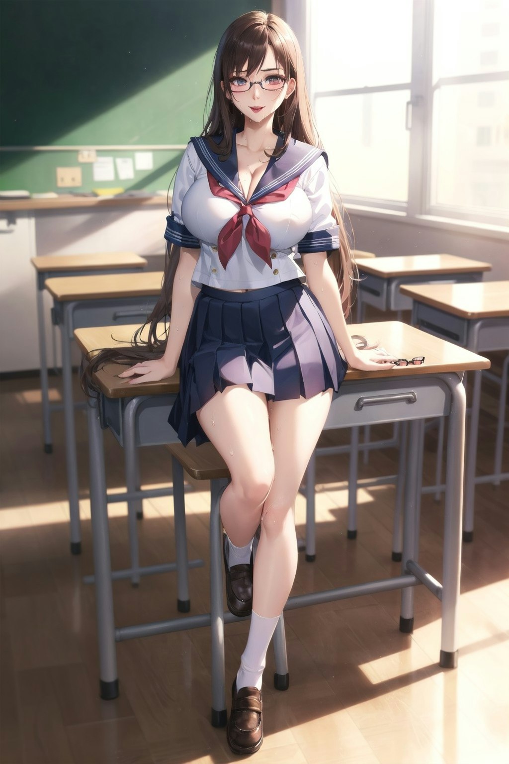黒髪ロング女子高生