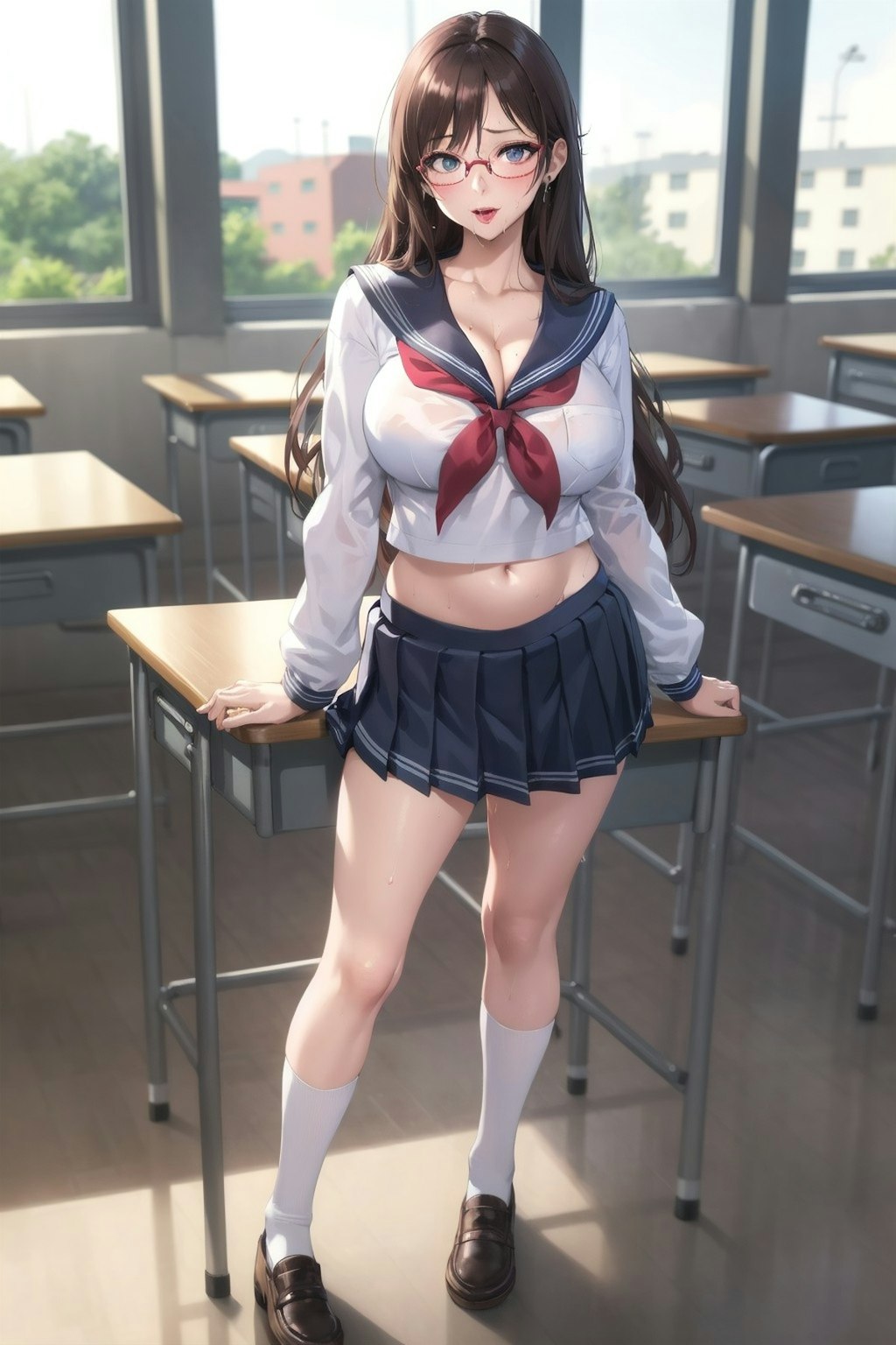 黒髪ロング女子高生
