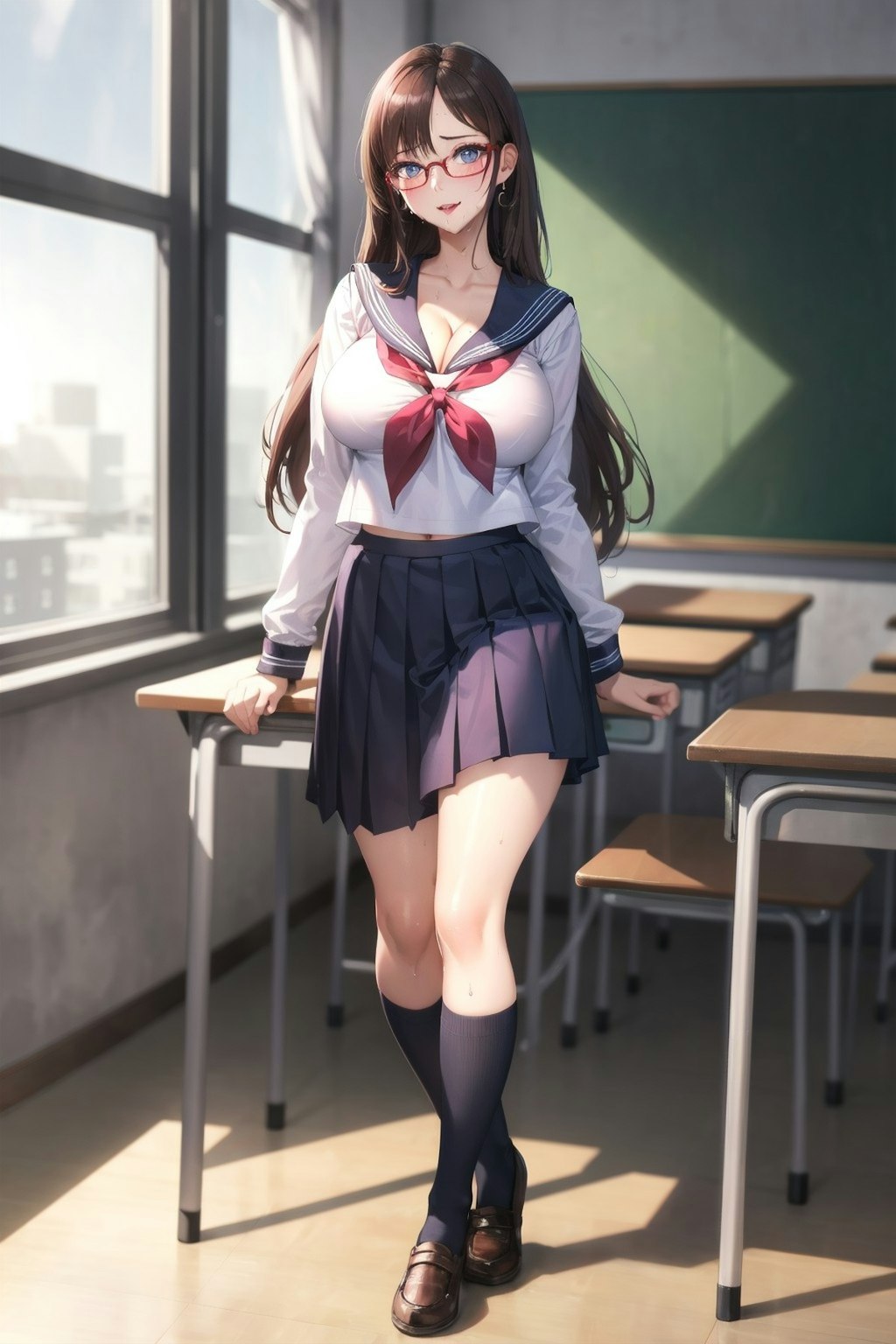 黒髪ロング女子高生