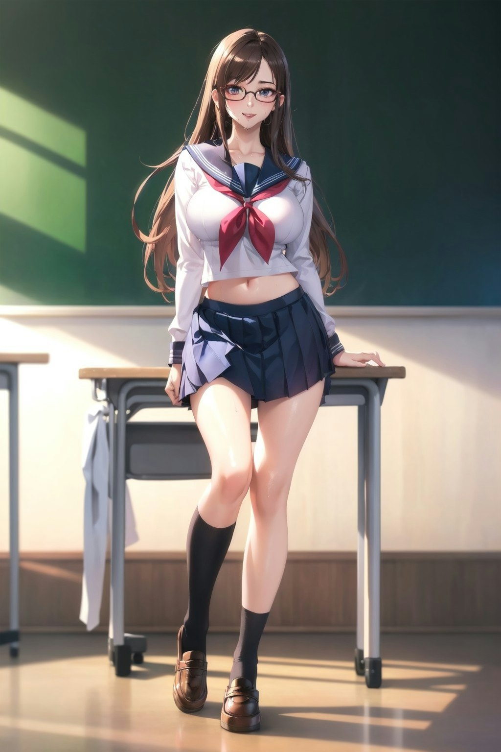 黒髪ロング女子高生