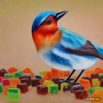 Birds in sugar cubes