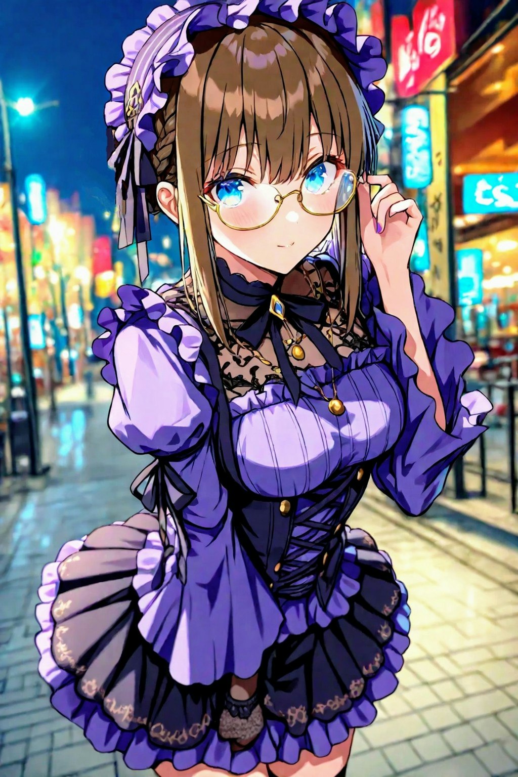 パープル💜な、ゴスロリ👓️メガネ姉やん