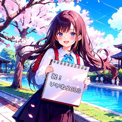 桜並木で祝ってくれた子【祝2000いいね！】