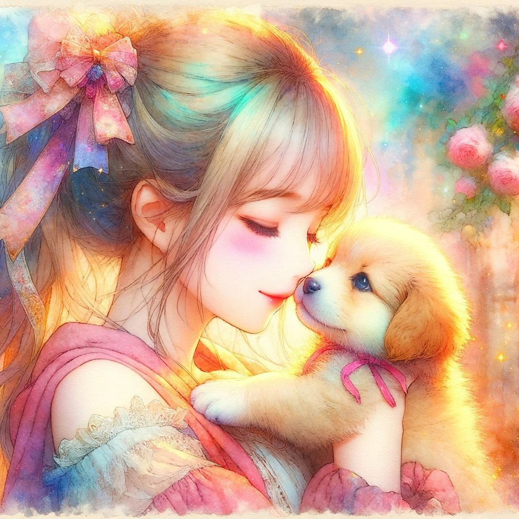 少女と仔犬