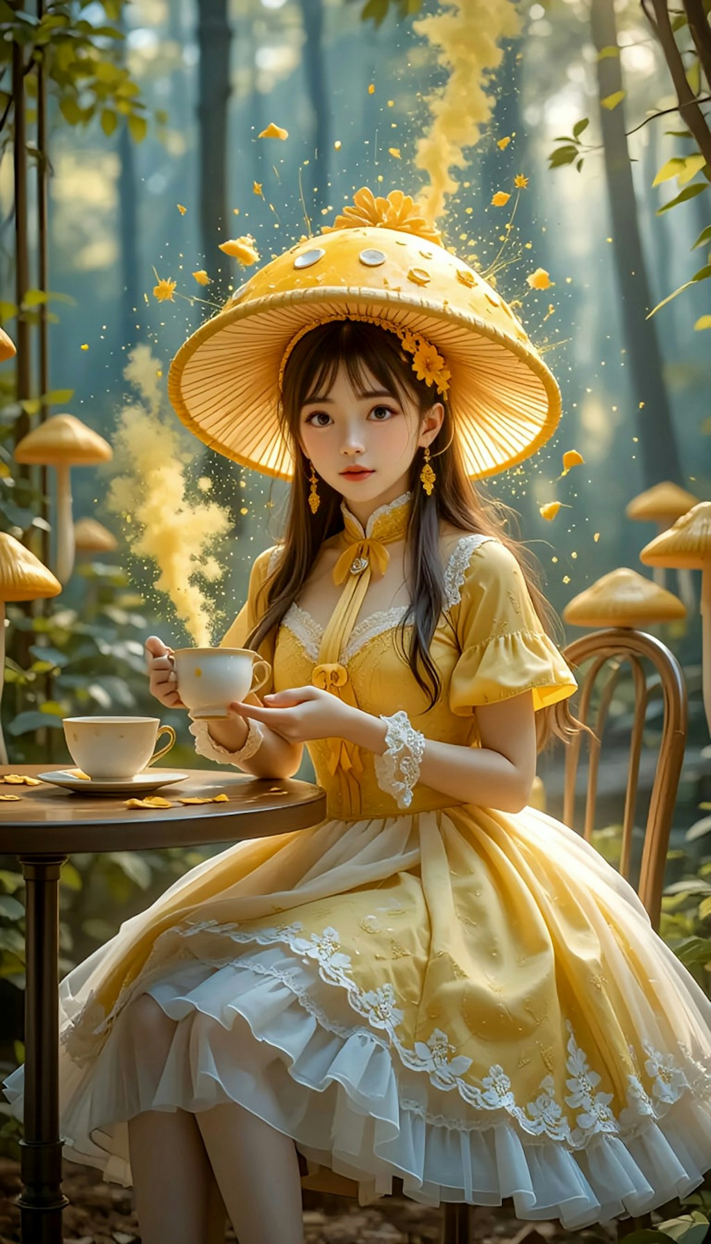 お茶会のきのこノコちゃん