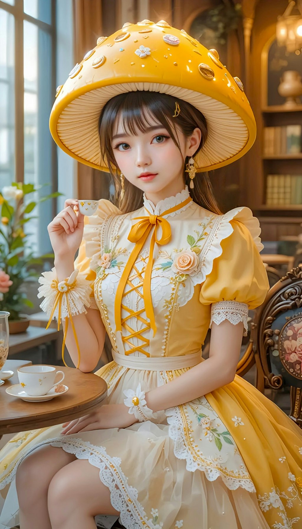 お茶会のきのこノコちゃん